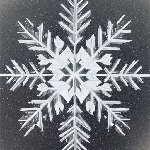 Detailed Geometric Snowflake in Hyperrealistic Style
