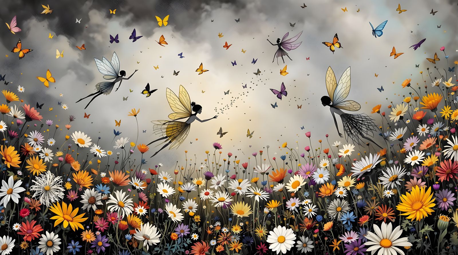 Dreamscape Fairies in Surreal Abstract Art