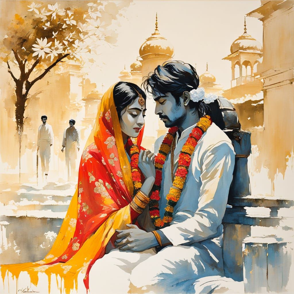 Romantic Delhi Evening in Vibrant Colors