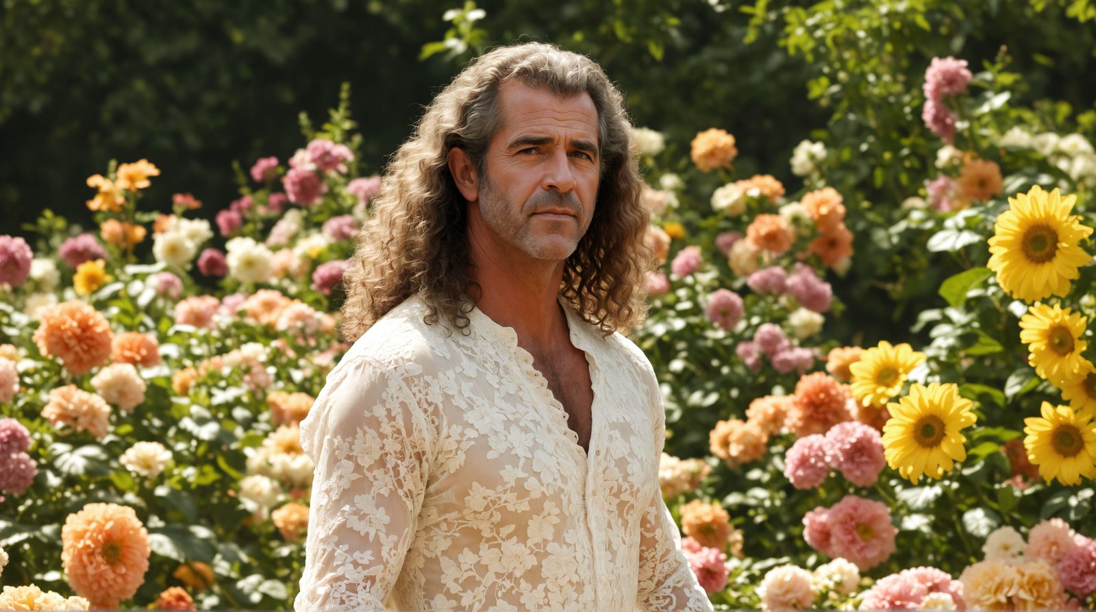 Portrait of Mel Gibson in a Flowing Dress