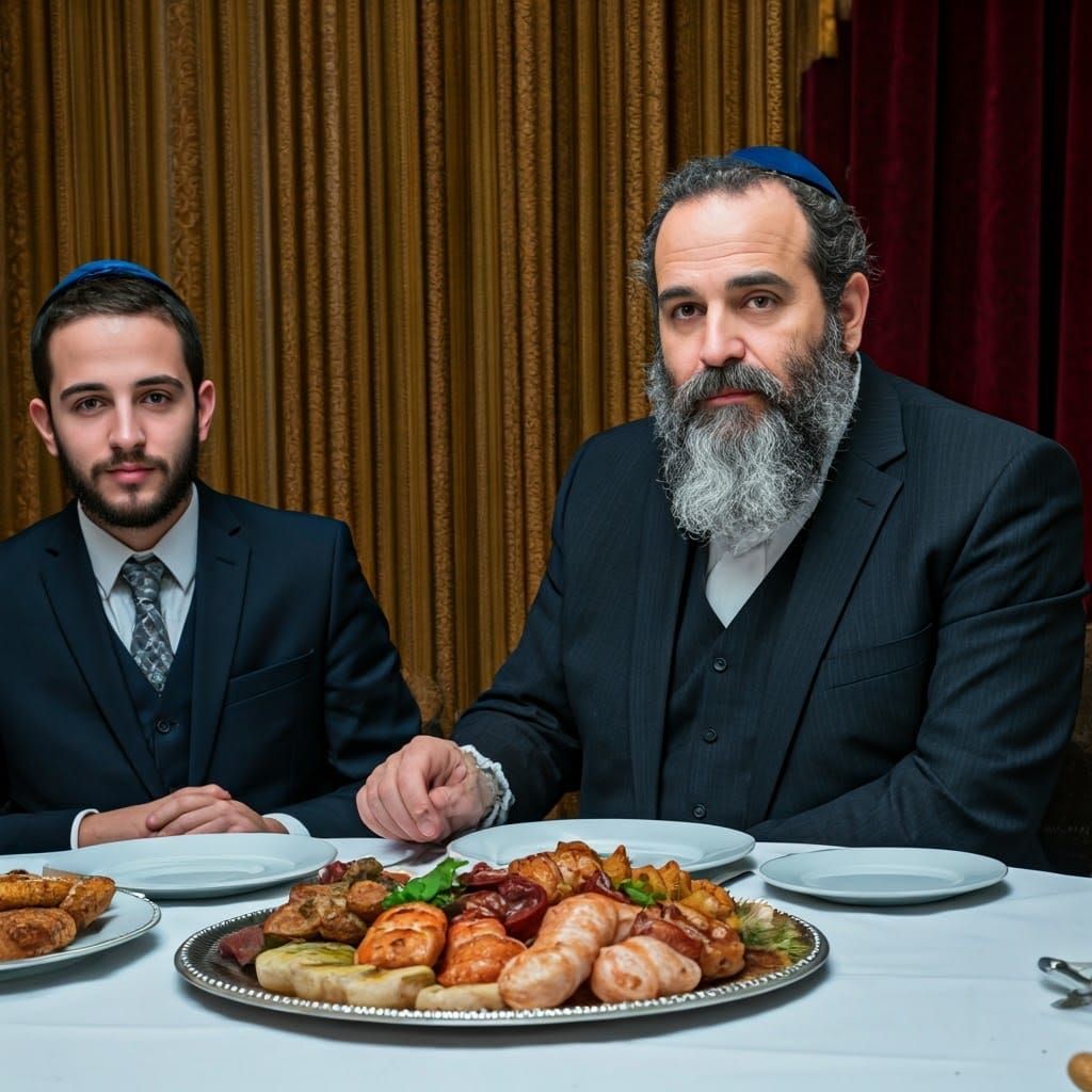 Traditional Jewish Family Gathering in Modern Attire