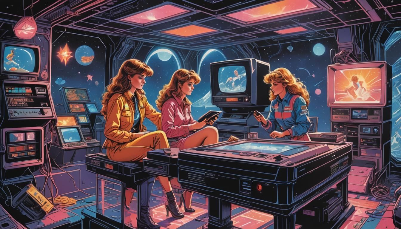 Fashion Models in 80s Comic Book Style