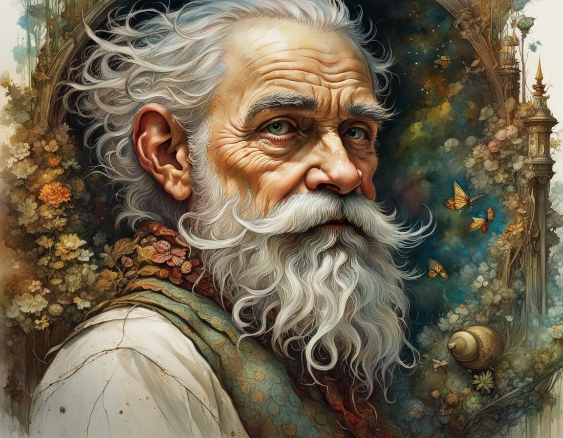 Detailed Portrait of a Gnome in Painterly Style