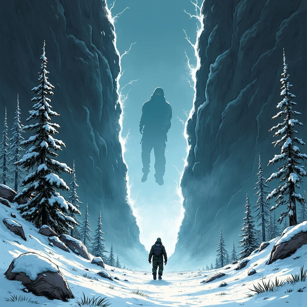 Comic Book Page: Figure Emerges from Time Rift