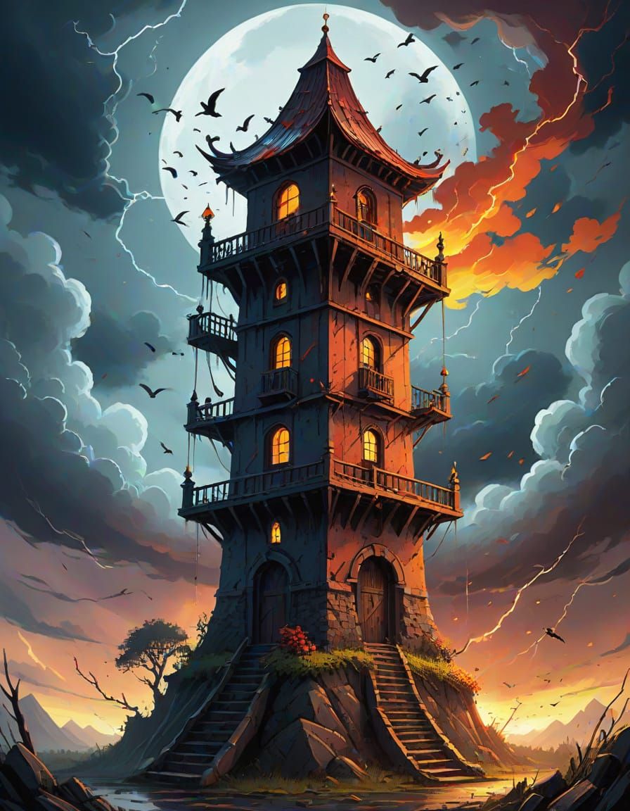 Tower Tarot Birdhouse: Manga Scan Style