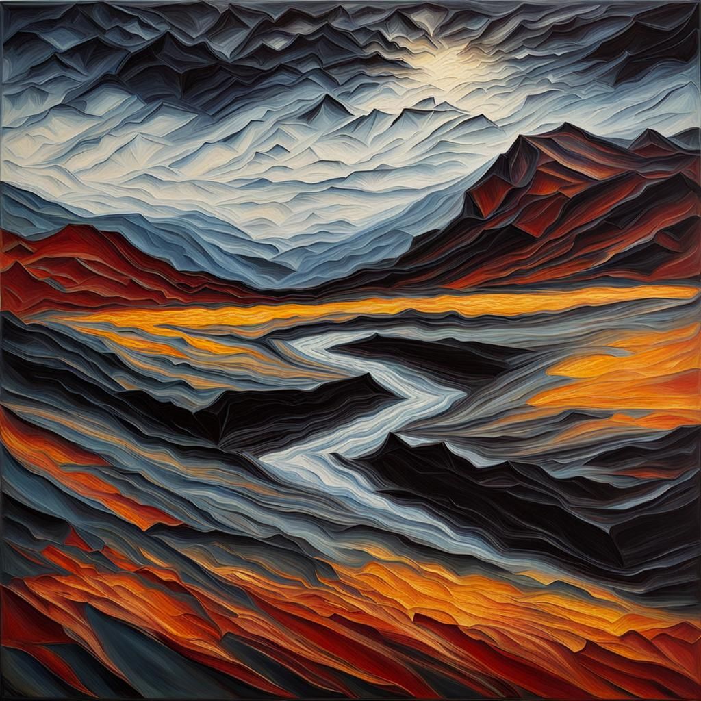 Ominous Impasto Landscape with Diamond Vorticism