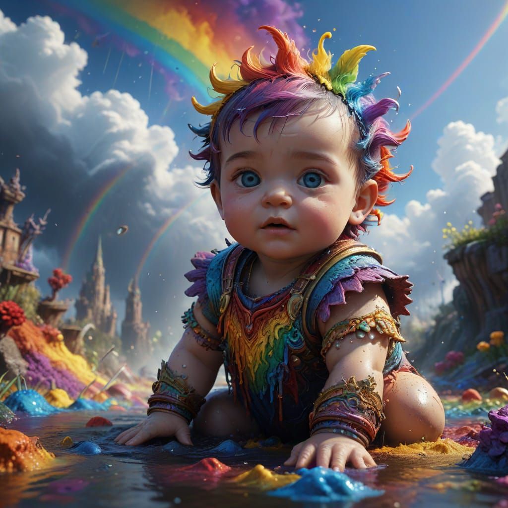 Rainbow Baby Day: Detailed Matte Painting