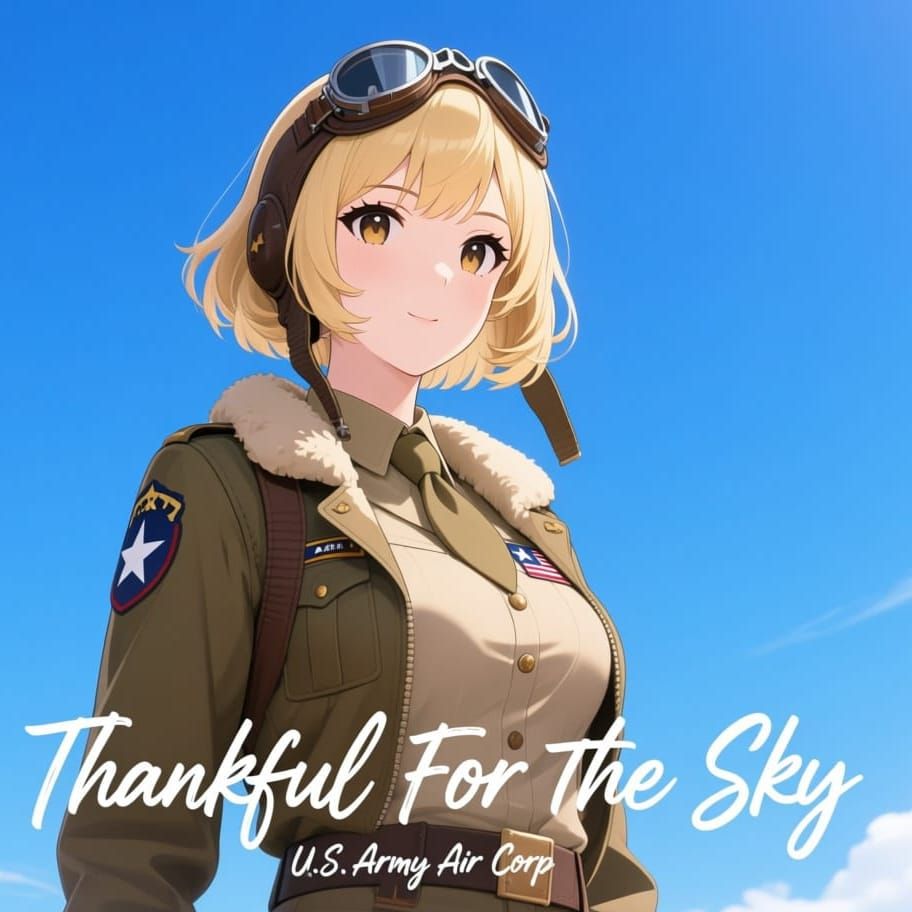Anime Aviator Woman in WW2 Uniform