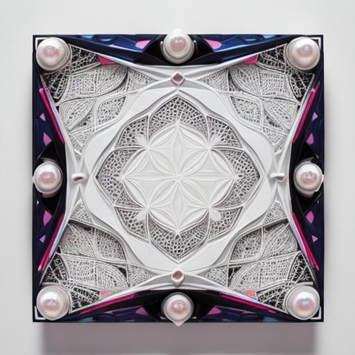 Abstract Penrose Tiling Mixed Media Collage