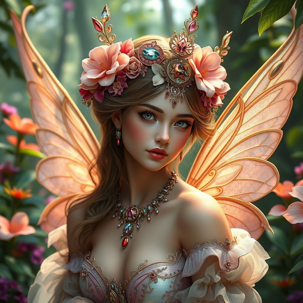 Fairy Princess in Enchanted Forest Realism