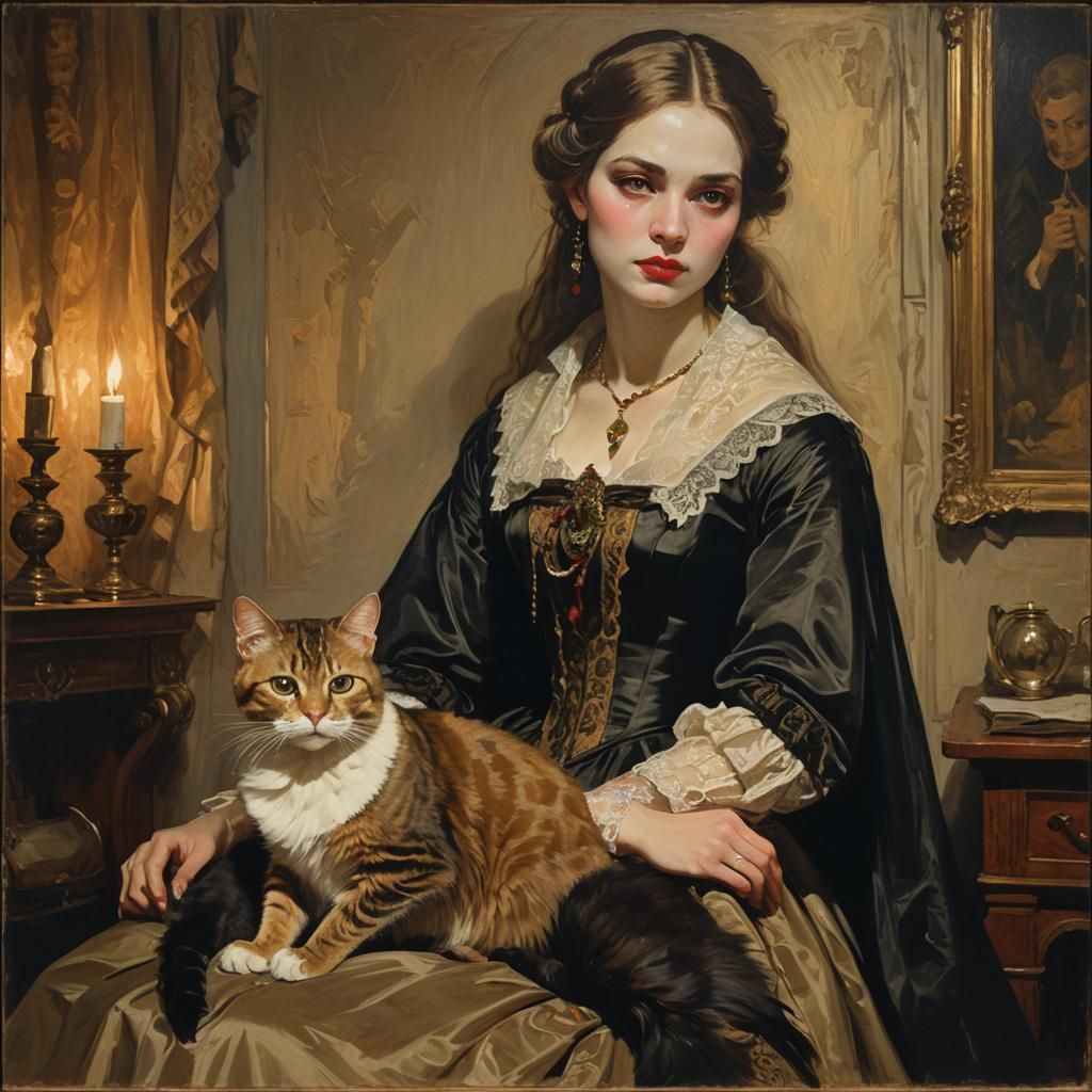 Vampire Companions in Old Master Portrait Style