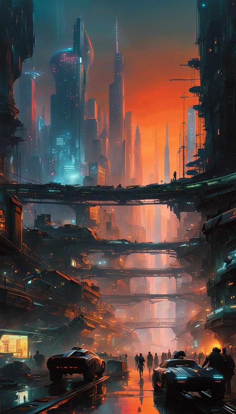 Ethereal Cyberpunk Metropolis Unveils Futuristic Secrets at....