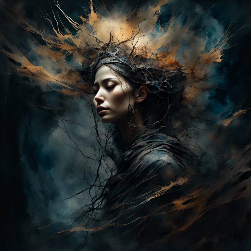 Melancholic Earth Genasi Princess in Digital Painting