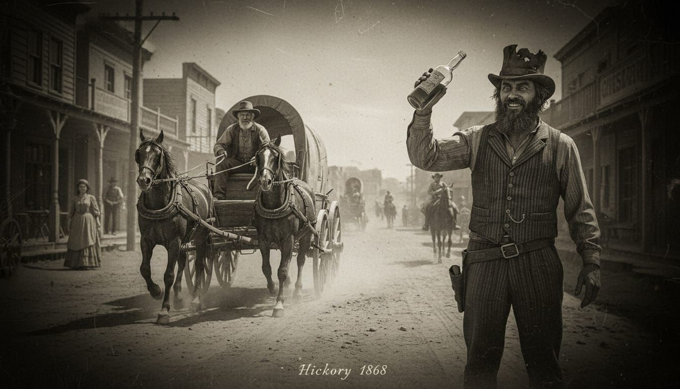 Old West Town Street Lithograph - Chaos and Grit
