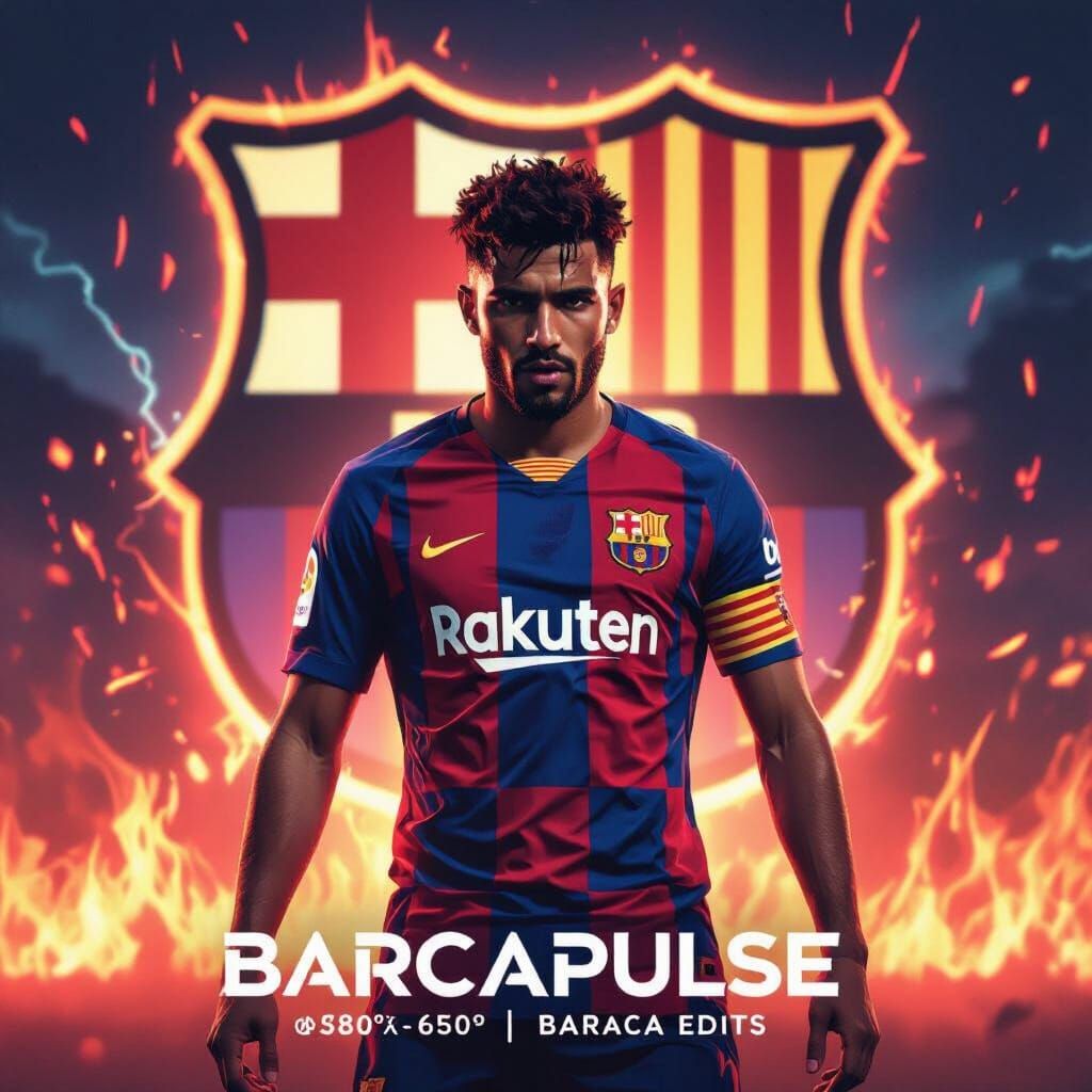Lamine Yamal in Barcelona Kit with Fiery Lighting