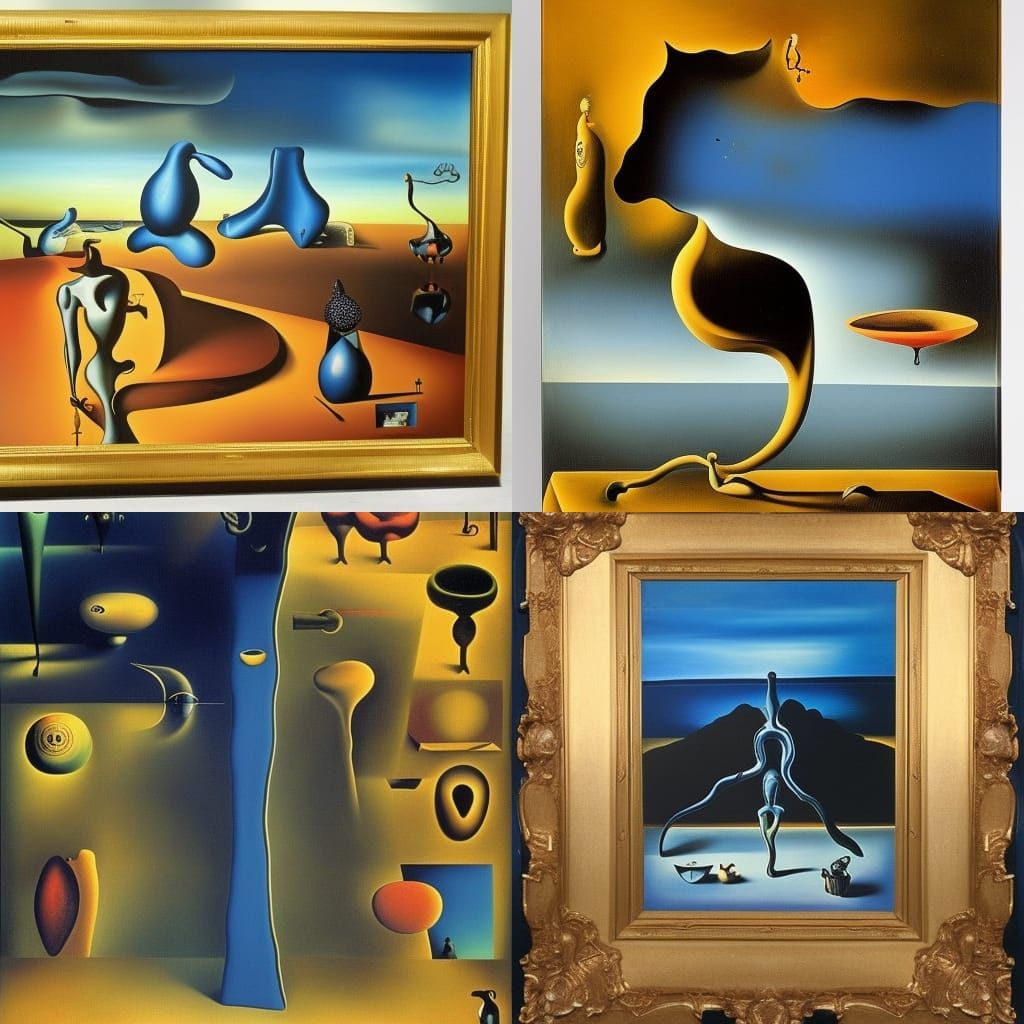 BLUES LIFE THE HARD WAY surrealism Salvador Dali matte backg...