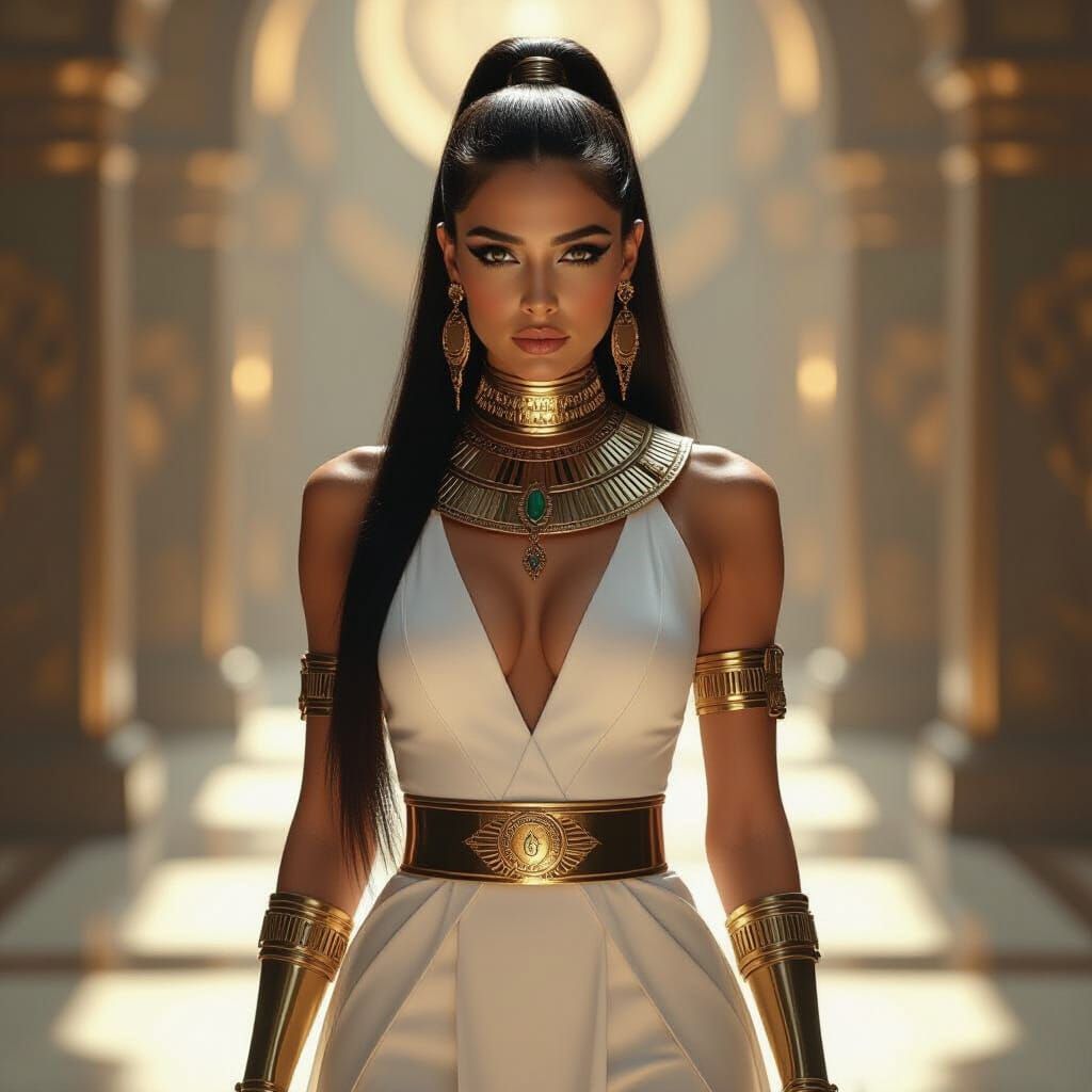 Futuristic Woman with Egyptian Accessories