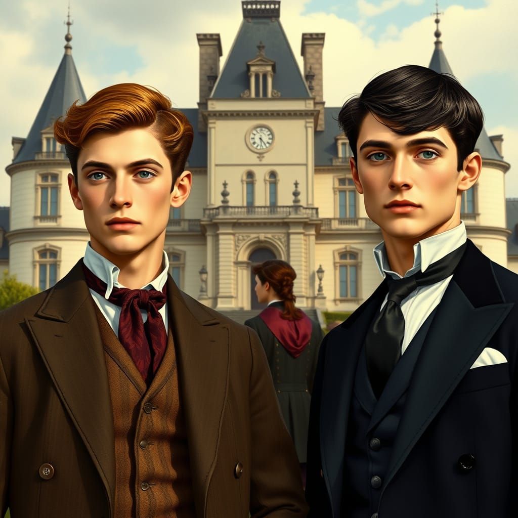 French Aristocrat Brothers in Edwardian Style
