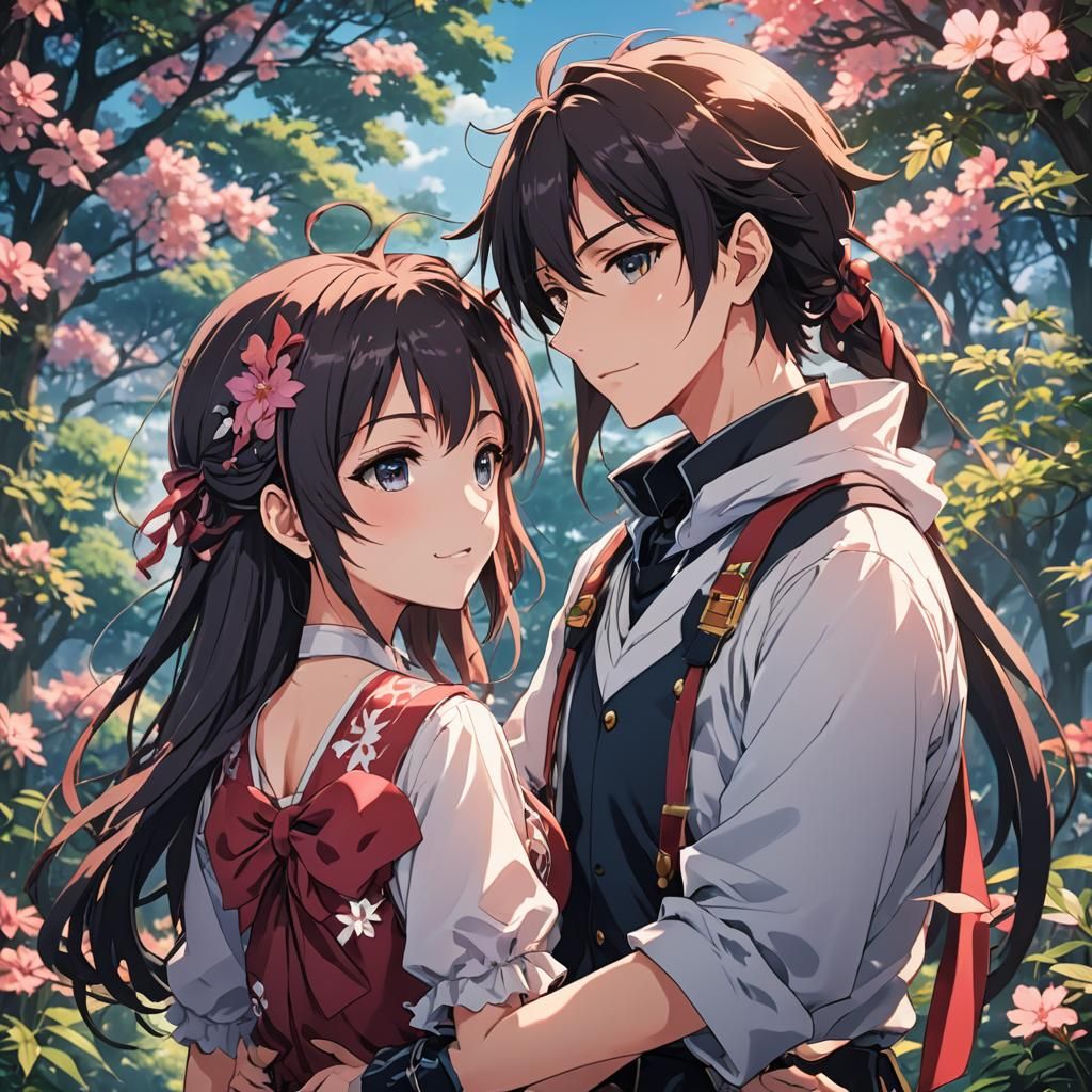 Anime Girls in Love: Cel-Shaded Manga Style