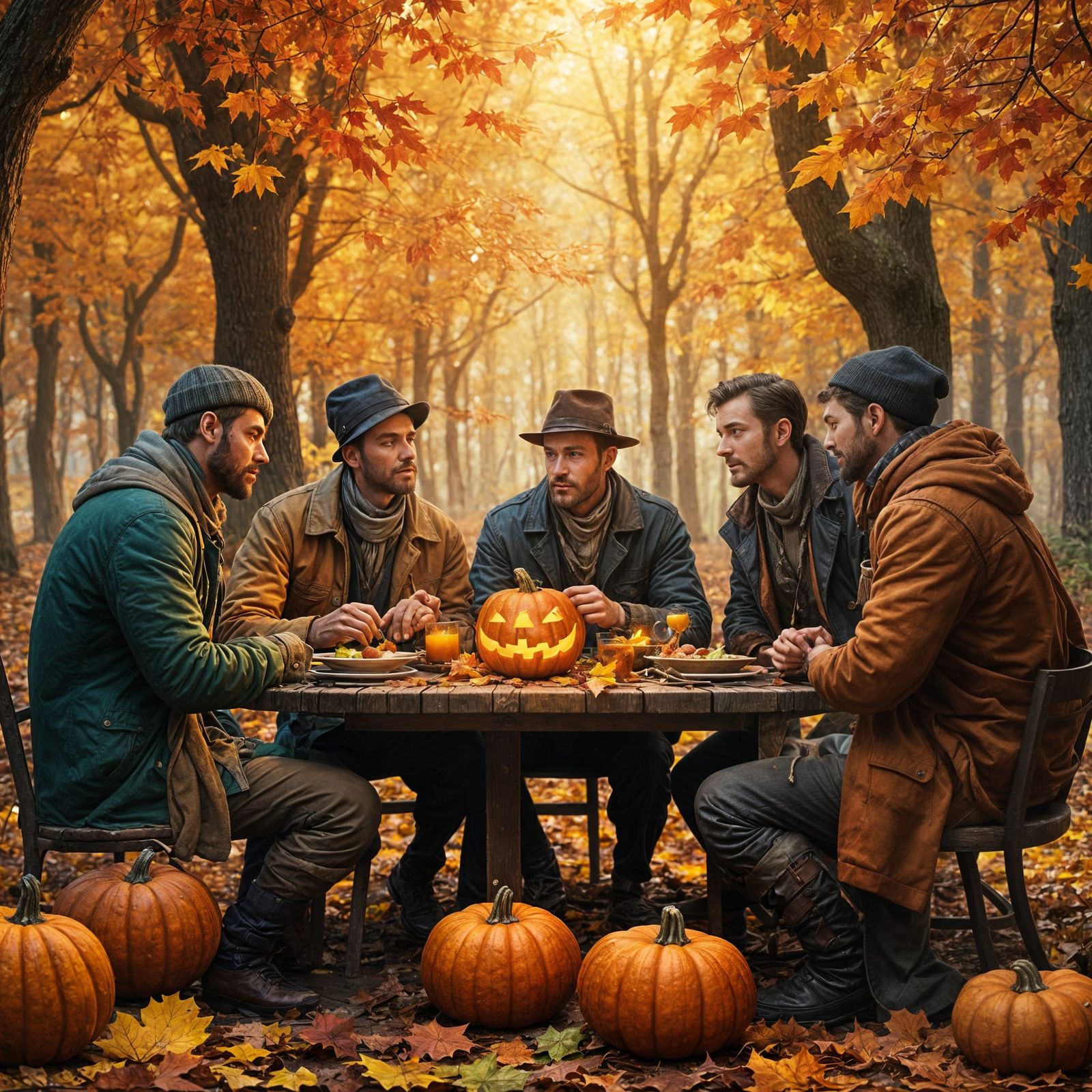 Enchanting Autumn Dinner in the Woods