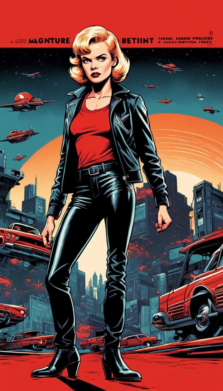 Anne Francis as Honey West in 1960s Pulp Magazine Style