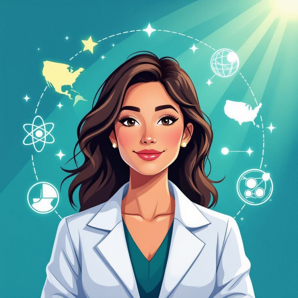 Expert Woman in Wellness Research with USA Map