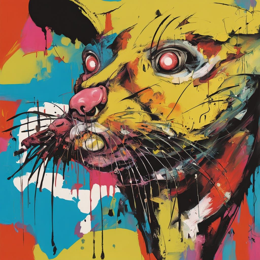 Otter Pirate in Basquiat-Inspired Swashbuckling Scene