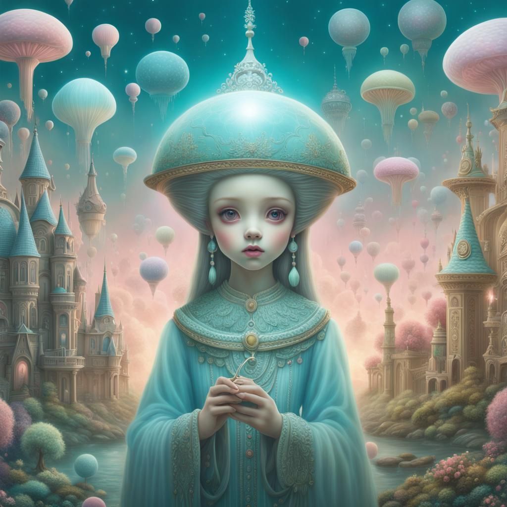 Ethereal Alien Tending Magic Worlds