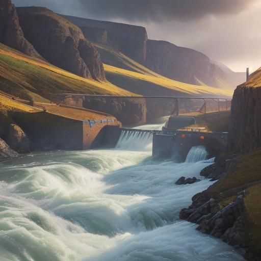 Hyperrealistic Desert Canyon Splash Art