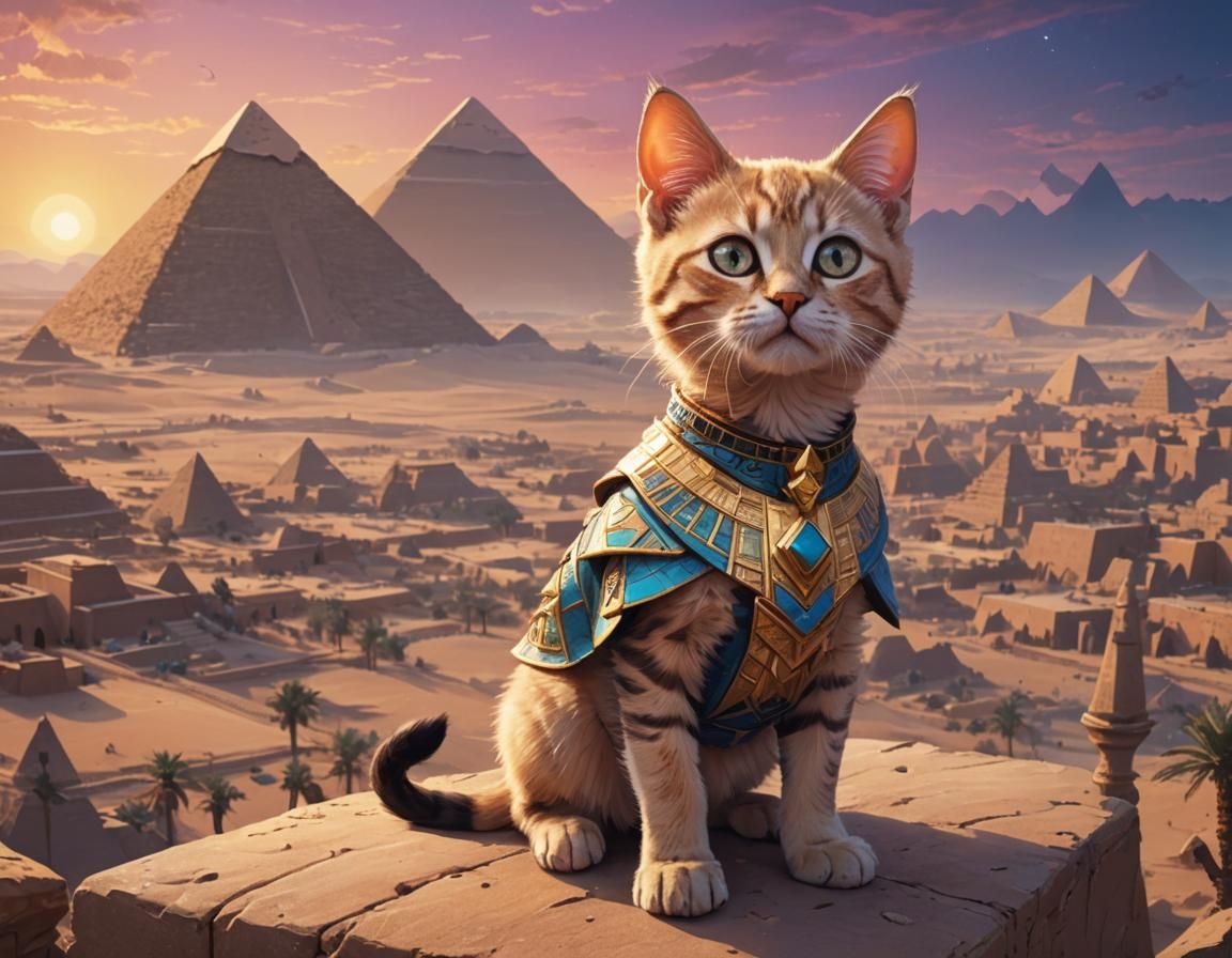 Egyptian Pharaoh Kitten in Pastel Colors