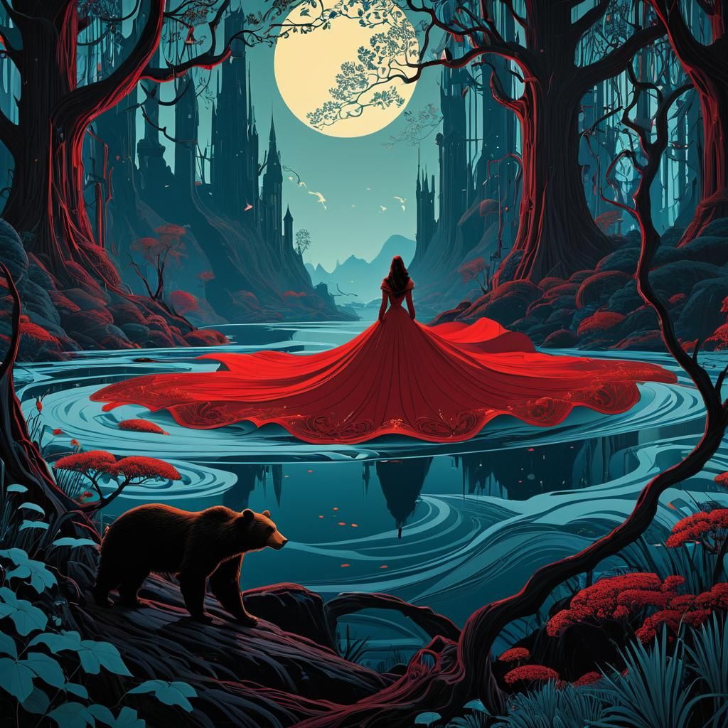 Fantastical Art in Aubrey Beardsley Style