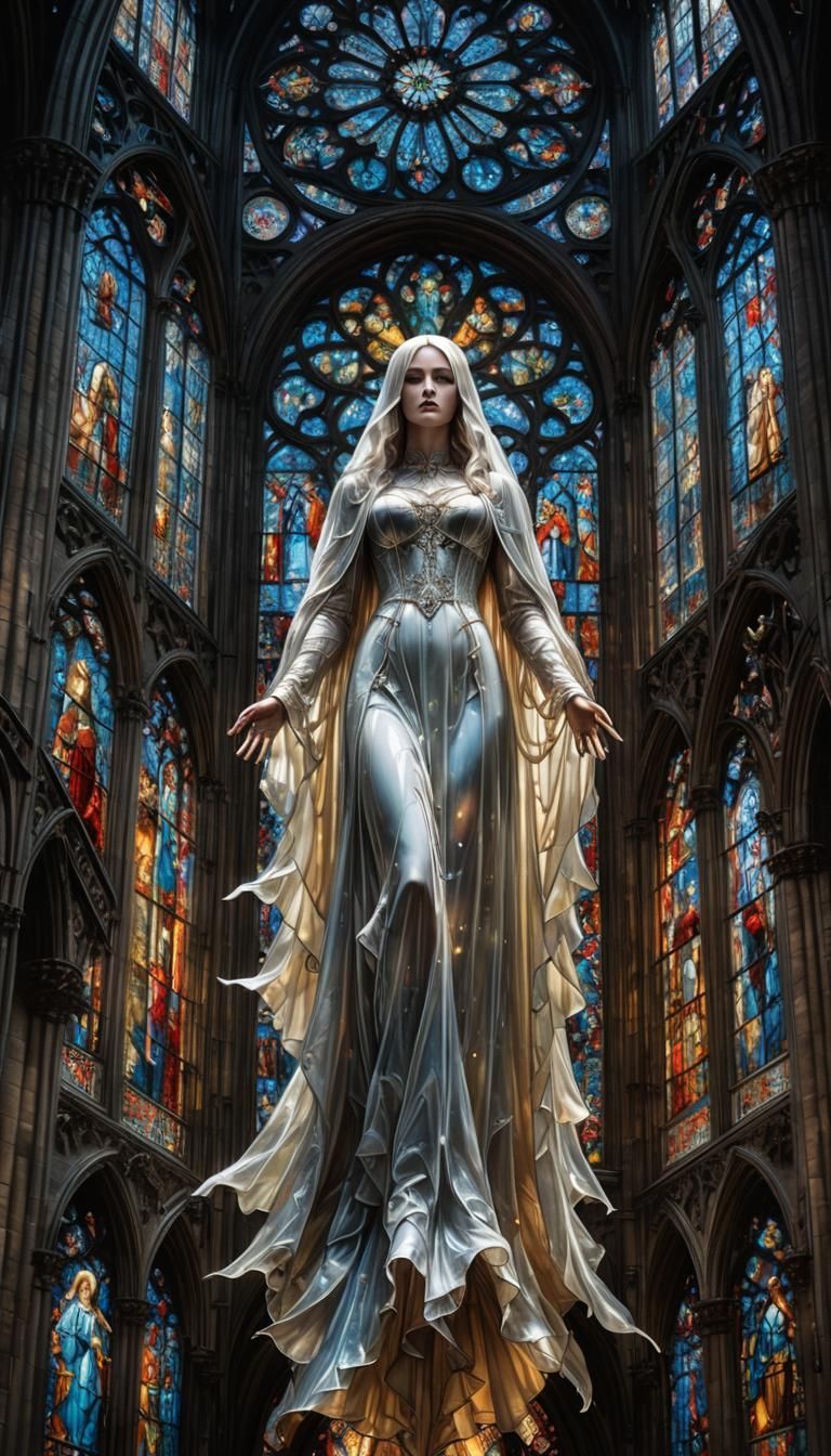 Ghostly Apparition in Gothic Cathedral