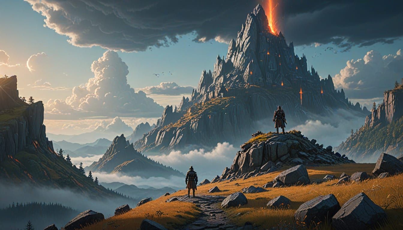 Ethereal Warrior Ascends Mystic Mountain