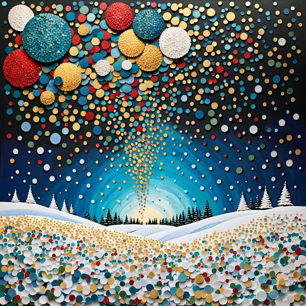 Confetti Collage Winterscape Inspired by Jannson
