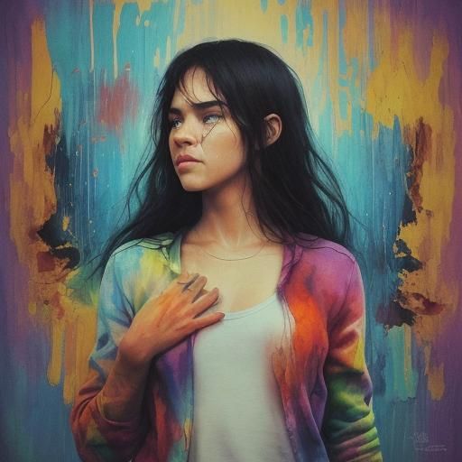 Abstract Art with Complementary Colors and Fine Details