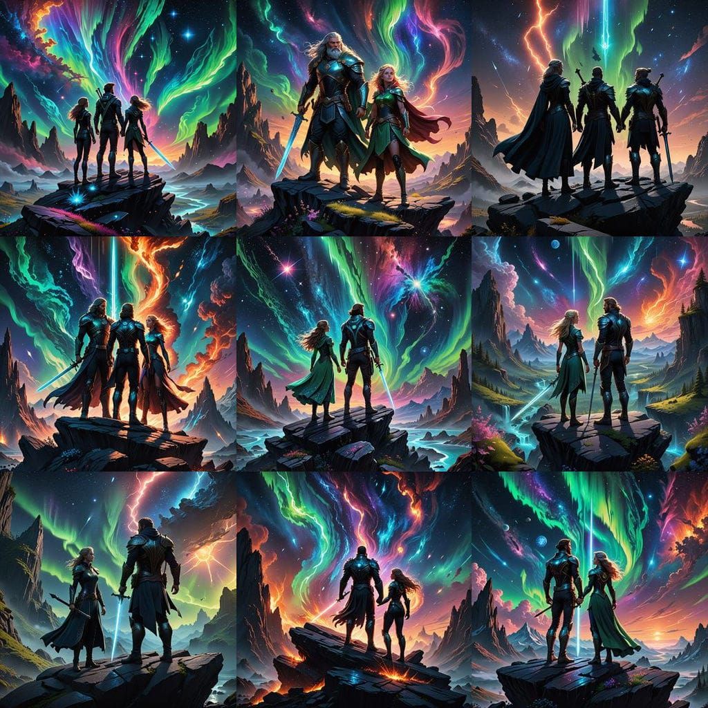 Cosmic Rift Bond: Aurora & Papa Jay's Vow in Pure Light