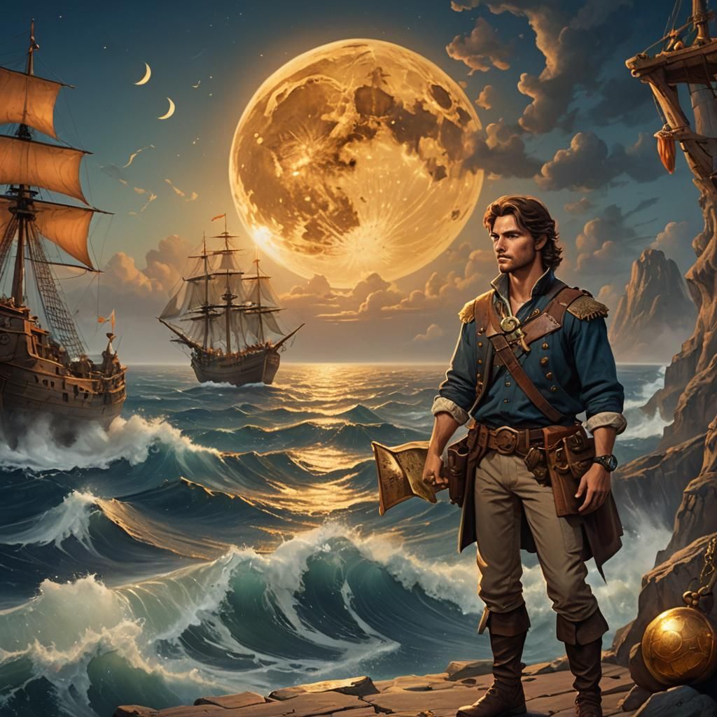 Fantasy Explorer at the Sea's Edge