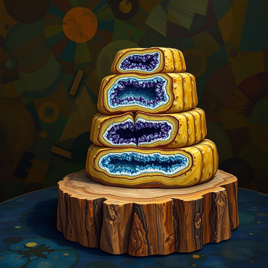 Geode Layer Cake: A Surreal Mineral Fantasy