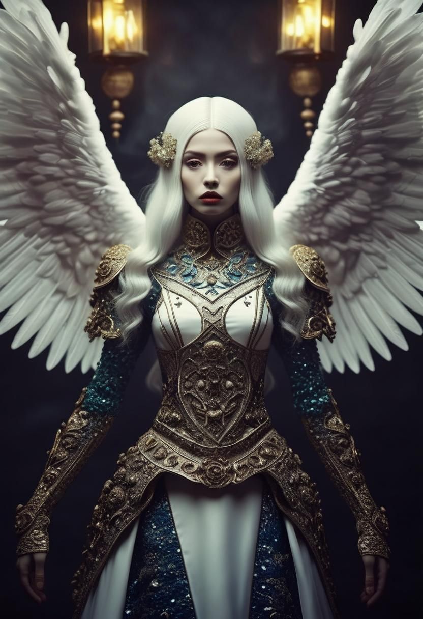 Mythical Harpy Wings in Brushwork