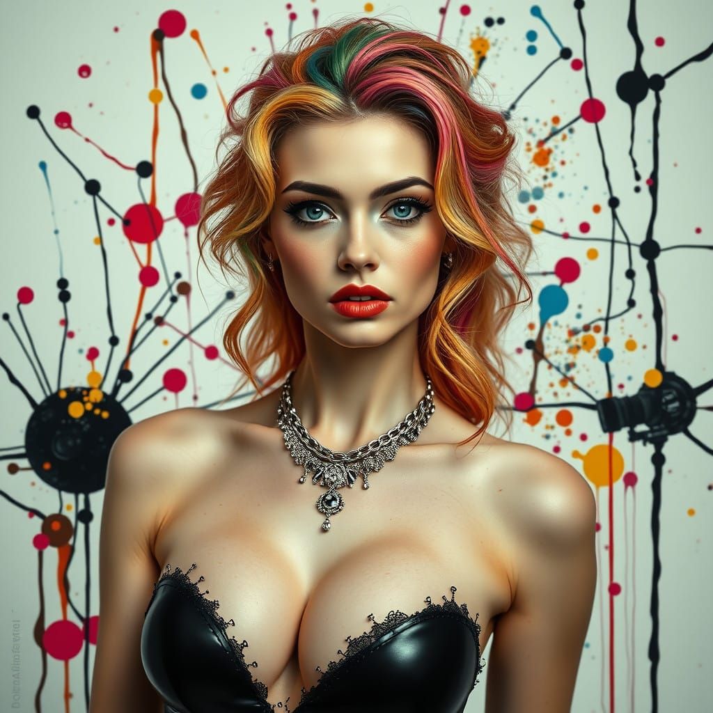 Stunning Trans Woman in Surreal Abstract Setting