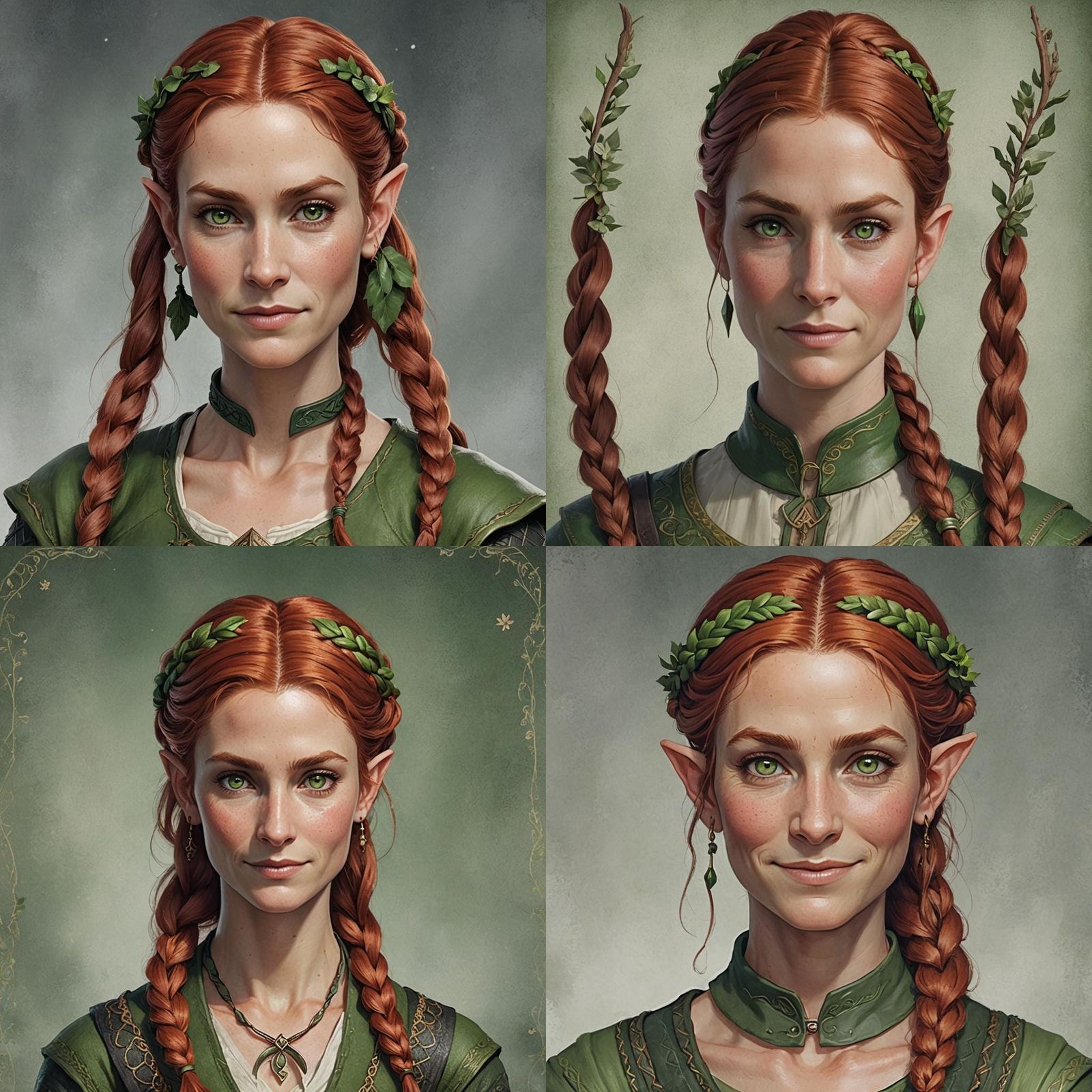 Portrait of a Red-Haired Elf Woman