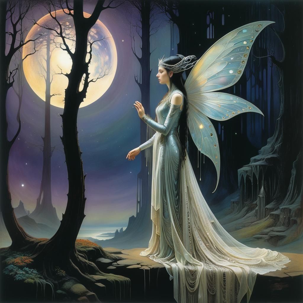 Nacreous North Star in Symbolist Style