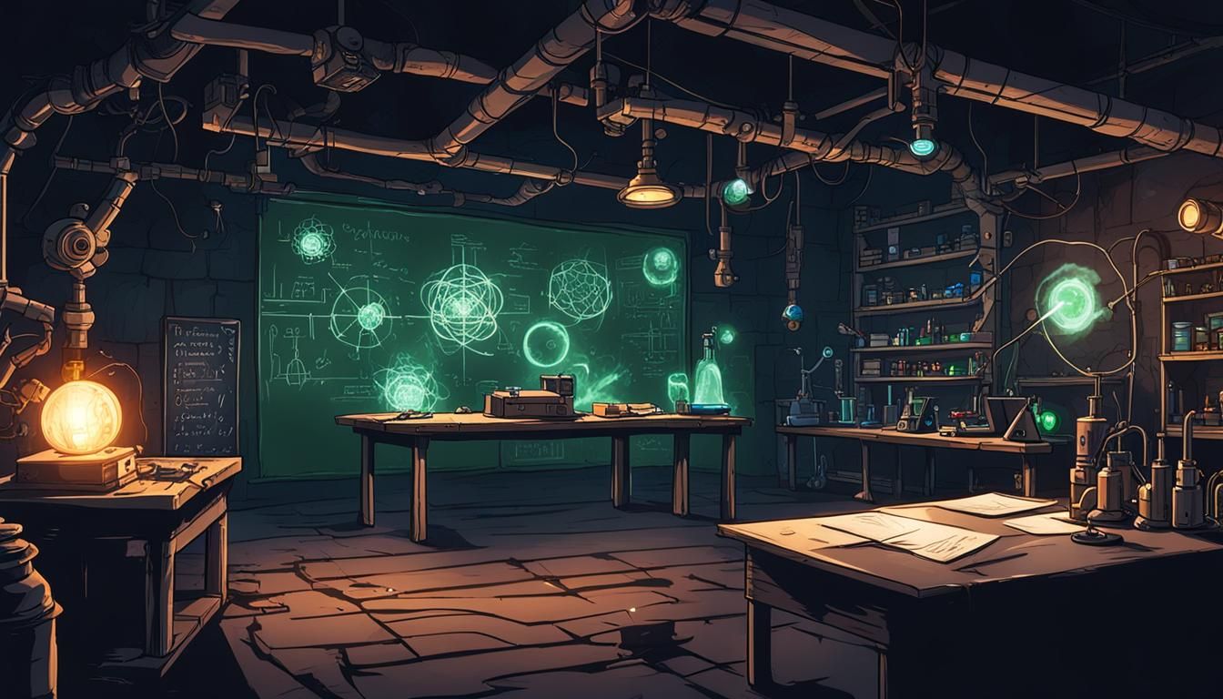 Dark Physics Laboratory in Dungeon with Mad Science