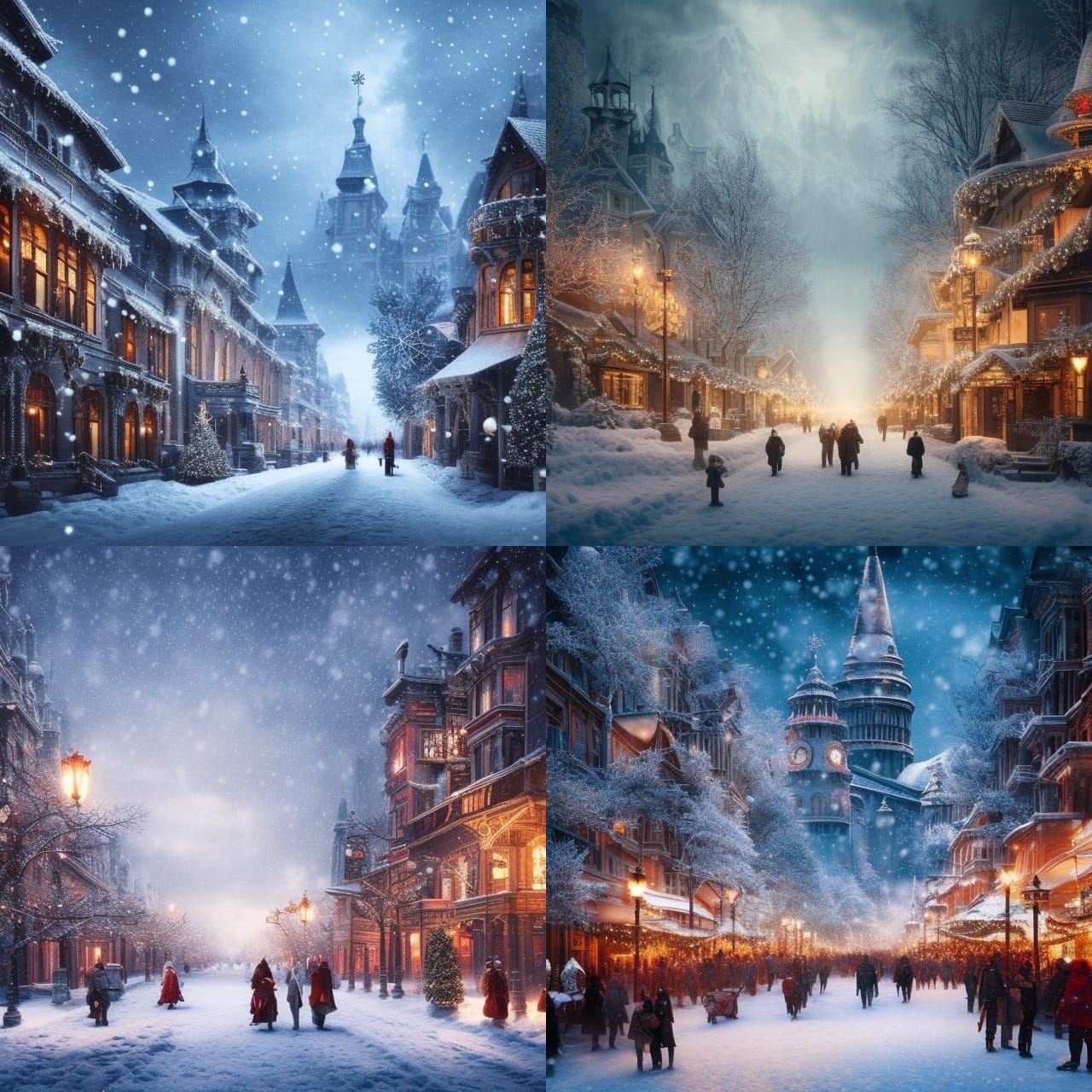 Epic Christmas Winter Wonderland Painting