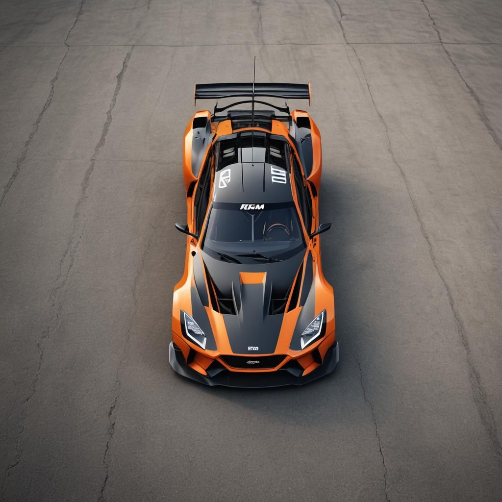 Futuristic Orange KTM GT3 Race Car in 8K