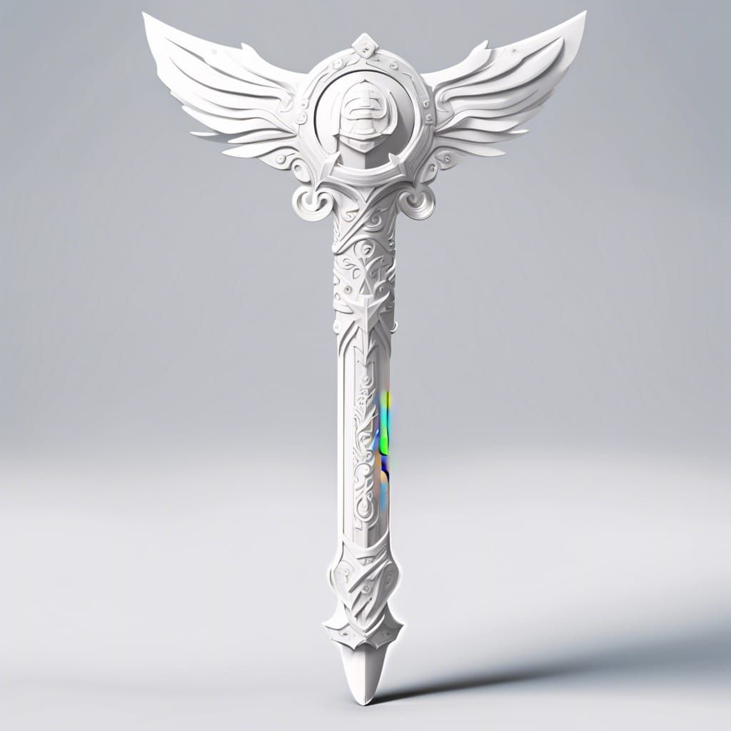 White Lantern Corps Sword with Angel Wing Guard