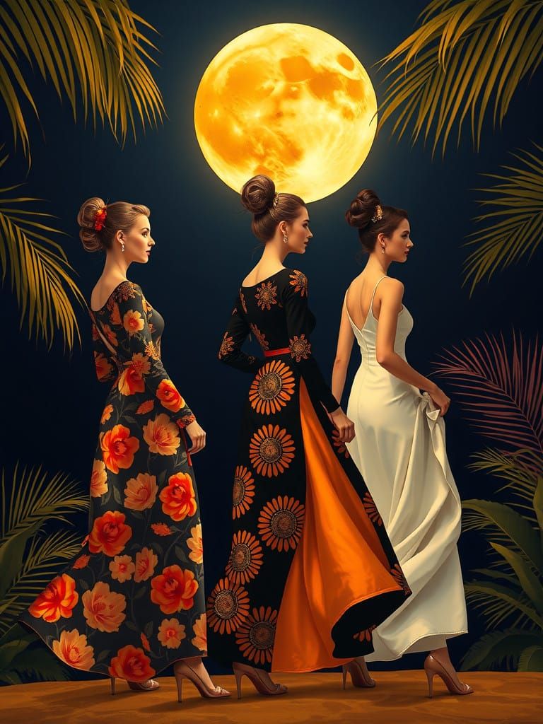Regal Women Under the Tropical Moon