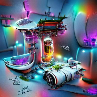 "Magical Futuristic Concept art space station"
