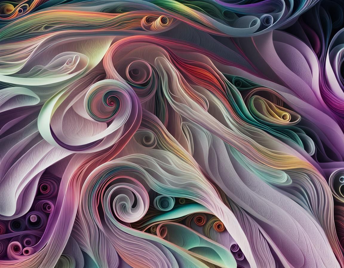 Neon Quilling Abstract in Macro Detail