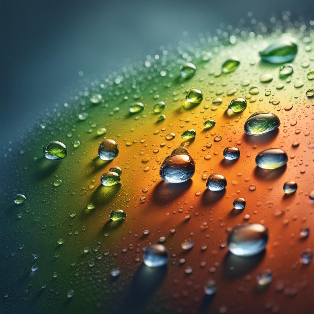 Hyperrealistic Dew Drops in Splash Art Style